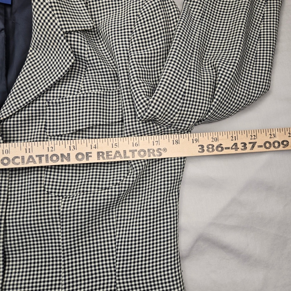 Ralph Lauren Blue Label Women's Houndstooth Wool Blazer Jacket Size 8 Vintage - Picture 6 of 12